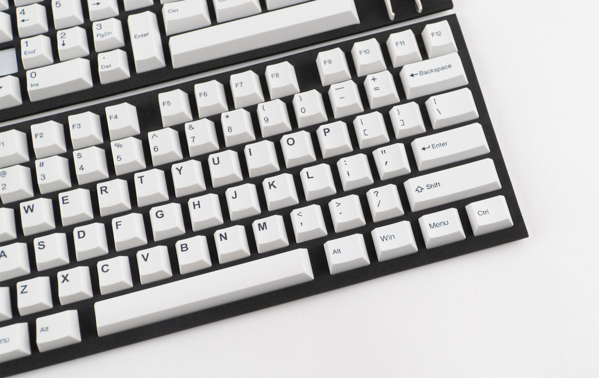 Tai-Hao Black on White 128 Key Cubic Double Shot ABS Keycap Set White