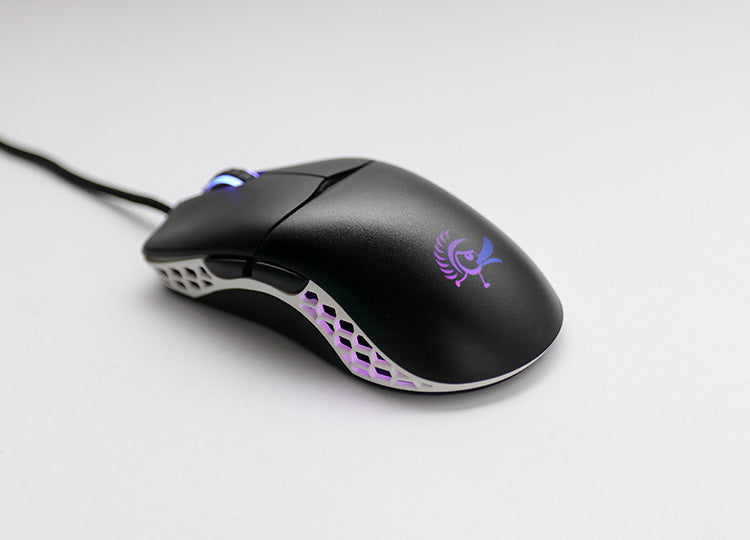 Ducky Black & White Feather Mouse (Huano Blue Microswitch) MKAPHRAZNA |0|