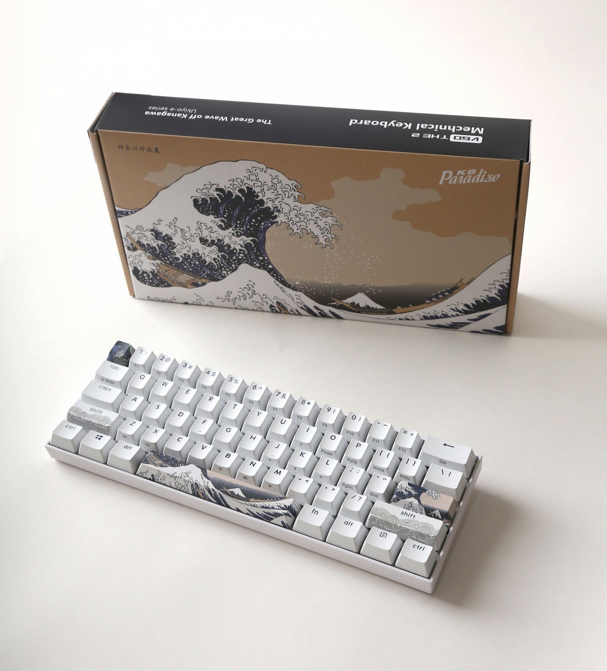 KBParadise V60 The 2 Great Wave 60% Double Shot PBT Hotswap Mechanical