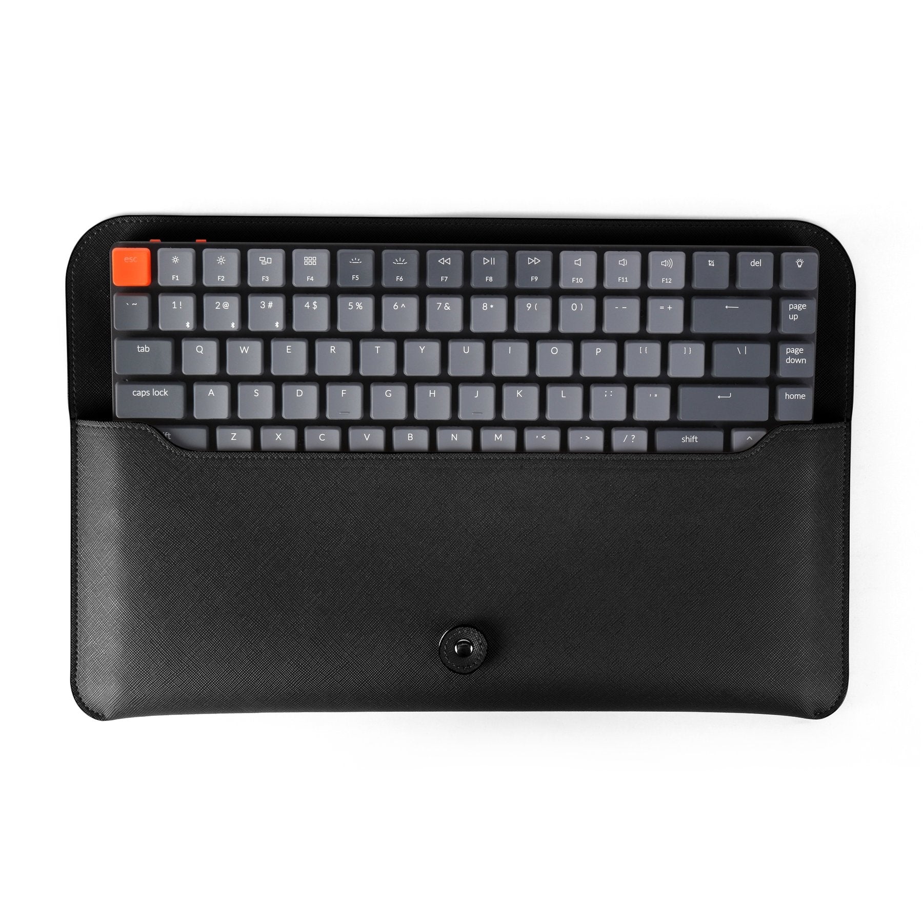 Keychron K3 / K12 Keyboard Bag - Black Saffiano Leather Keyboard Carrying Case MKBWS1OAMV |27343|