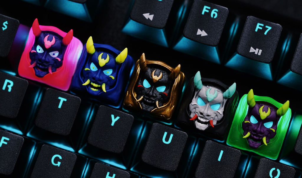 Hot Keys Project HKP Hannya Demon Royal Blue Artisan Keycap