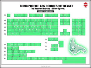 Tai-Hao 152 Key ABS Double Shot Cubic Haunted Translucent Keycap Set Slime Sprout MK4FRAY79Z |27411|