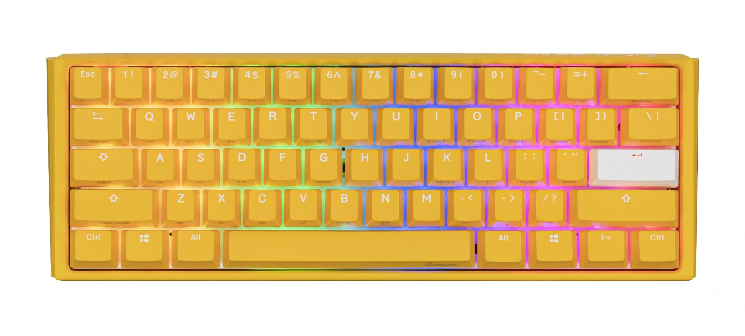 Ducky Yellow One 3 Mini 60% Hotswap RGB Double Shot PBT QUACK Mechanic