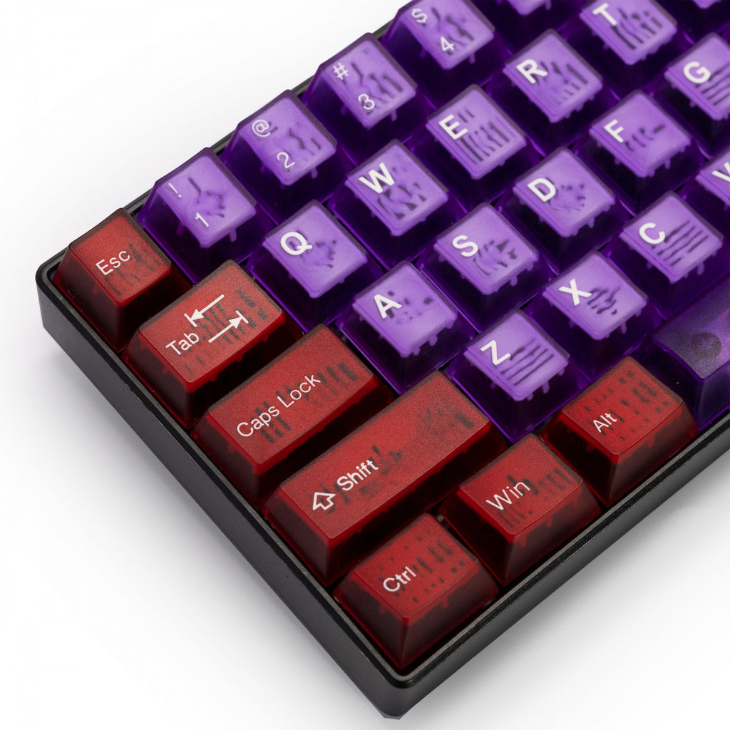 Translucent Purple Keycaps Tai-Hao Atomic Purple 152 Key Cubic Profile ABS Translucent Keycap Set