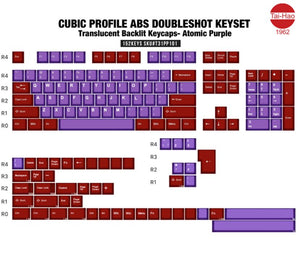 Tai-Hao Atomic Purple Keycap Set Translucent ABS 152 Keys Cubic MKATQSK3T1 |27916|