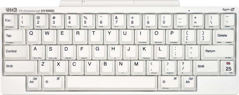 HHKB Hybrid Type-S SNOW 25th Anniversary Edition 60% Dye Sub PBT Mecha
