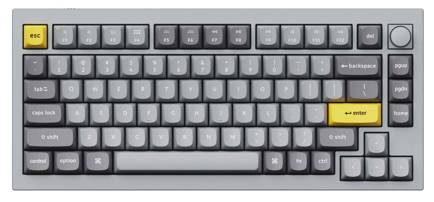 Keychron Q1 V2 w/ Knob Space Grey Aluminum 75% Mechanical Keyboard