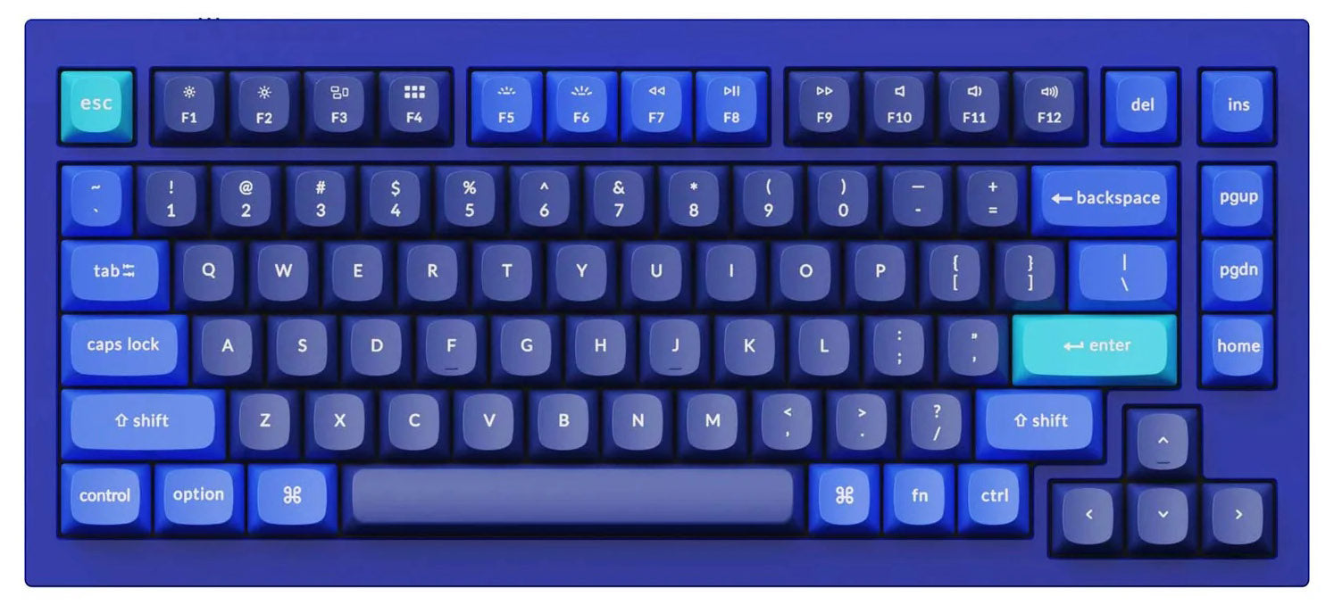 Keychron Q1 V2 Blue Aluminum 75% Mechanical Keyboard