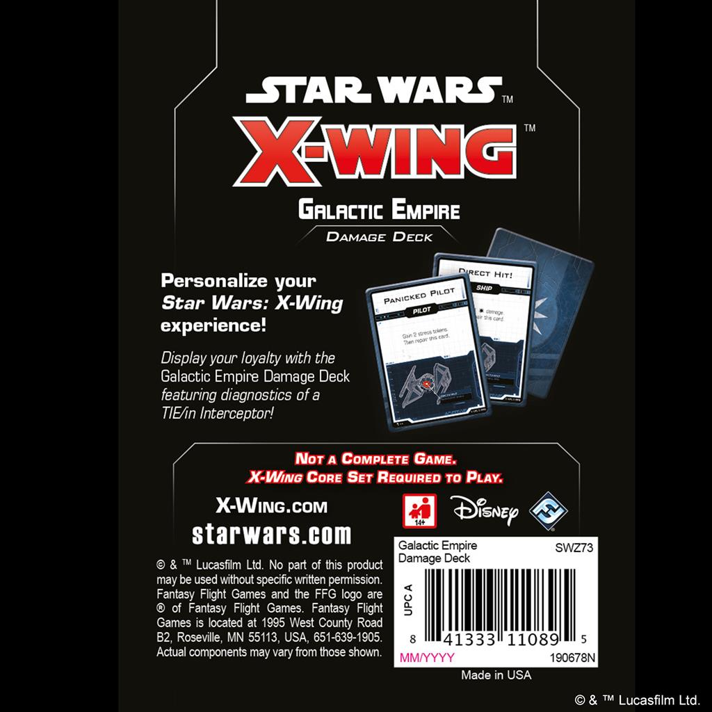 X-Wing 2nd Ed: Galactic Empire Damage Deck MKCOEAN1UB |43555|