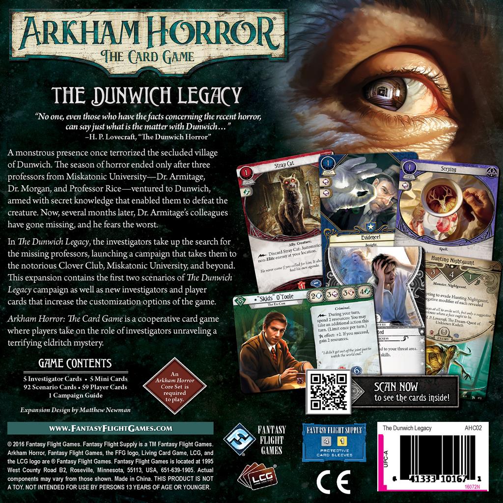 arkham horror the card game the dunwich legacy Review Arkham Horror The Card Game: The Dunwich Legacy Expansions
