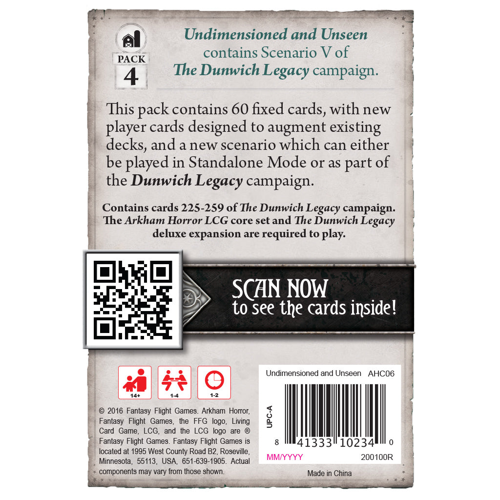 arkham horror the card game undimensioned and unseen mythos pack Arkham Horror LCG : Undimensioned and Unseen