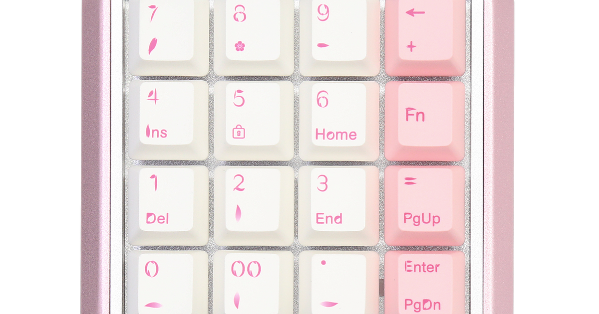 Varmilo Sword 2-16 Sakura White LED Numpad Dye Sub PBT Aluminum EC Mec