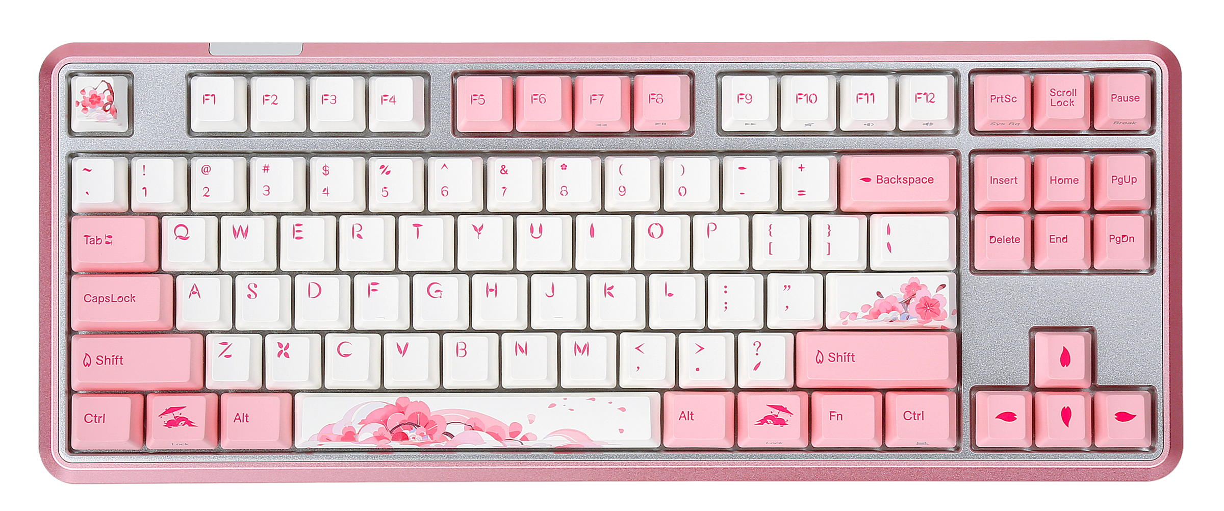 Varmilo Sword 2-87 Sakura R2 White LED TKL Dye Sub PBT Aluminum EC Mec Varmilo Sword 2-87 Sakura R2 White LED TKL Dye Sub PBT Aluminum EC Mec