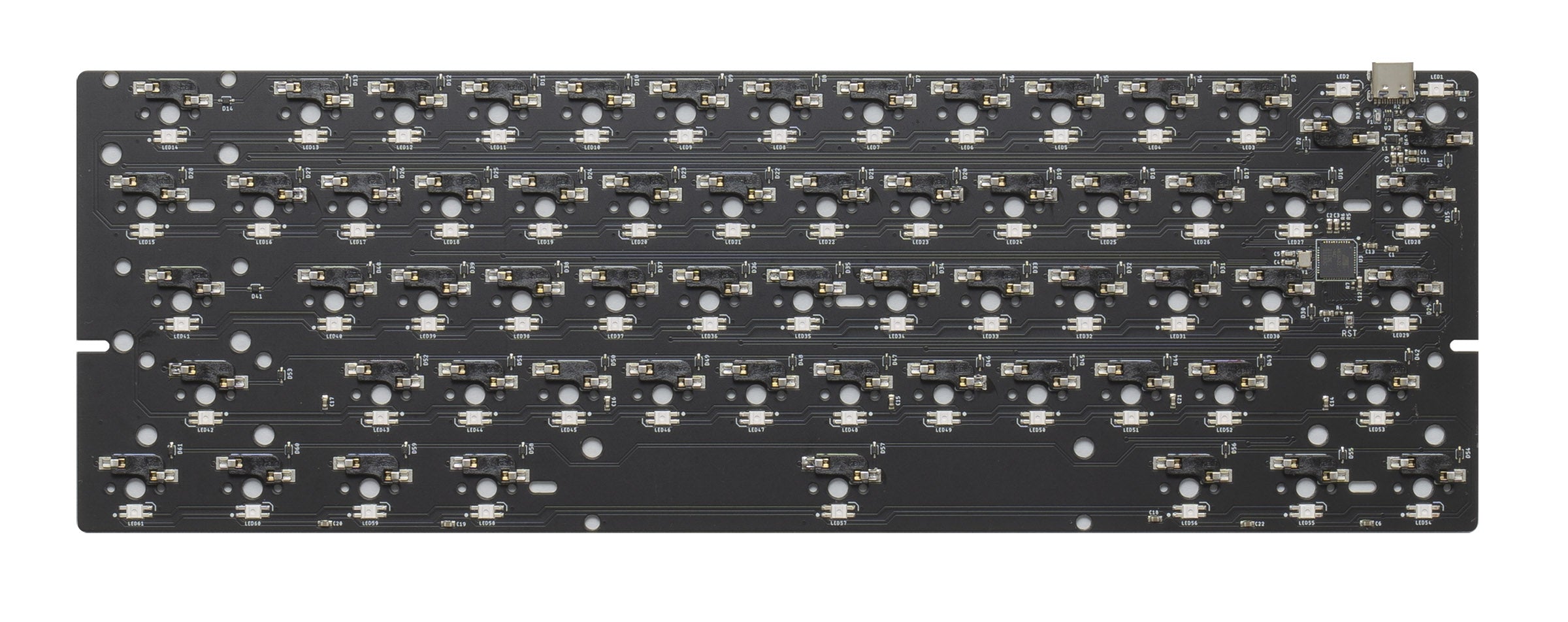 MK61 Hotswap PCB ANSI 60% RGB QMK VIA compatible MKH25UXYTO |28307|
