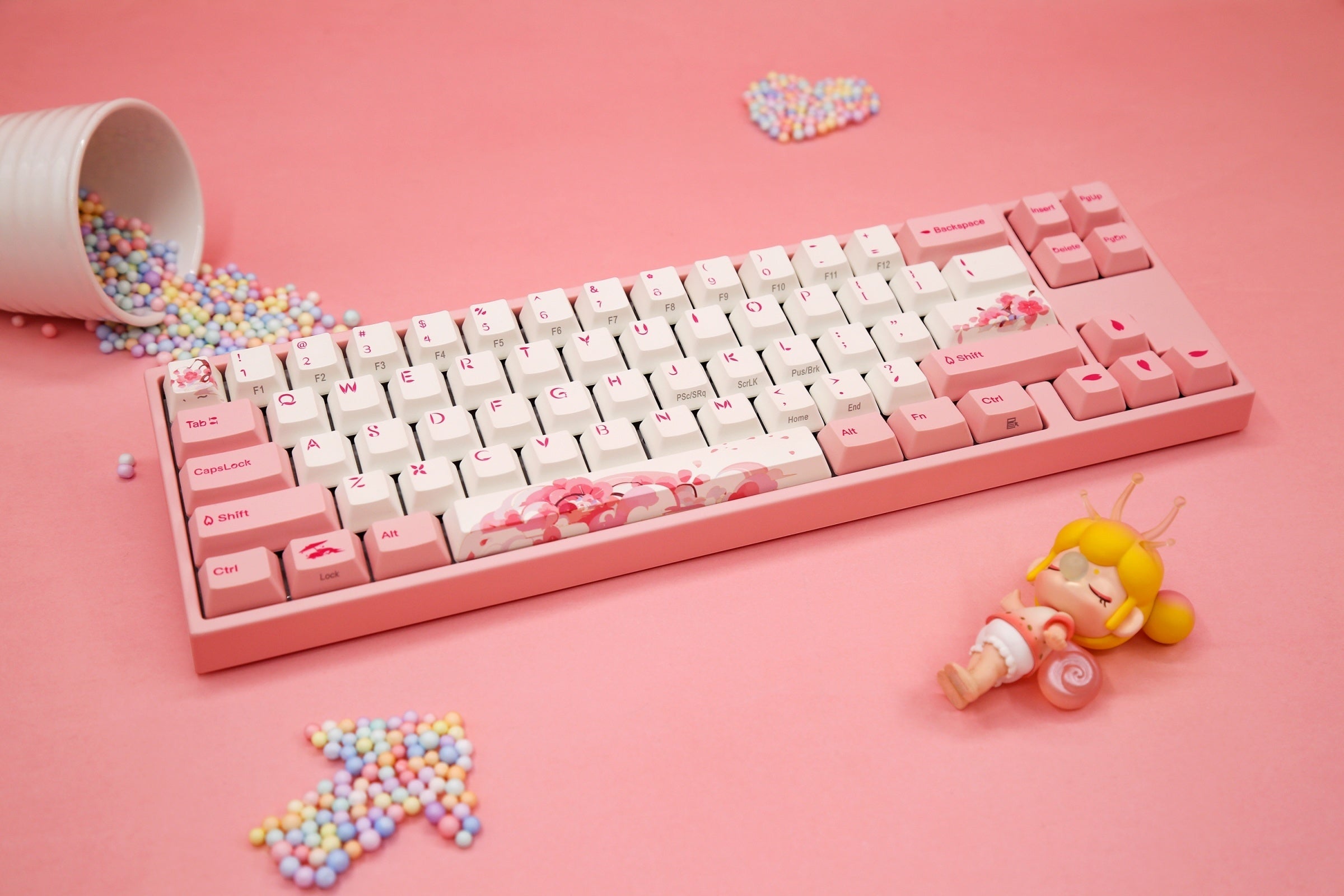 Ducky x Varmilo Miya Mac Pro Sakura Round 2 White LED 65% Double Shot PBT  Mechanical Keyboard