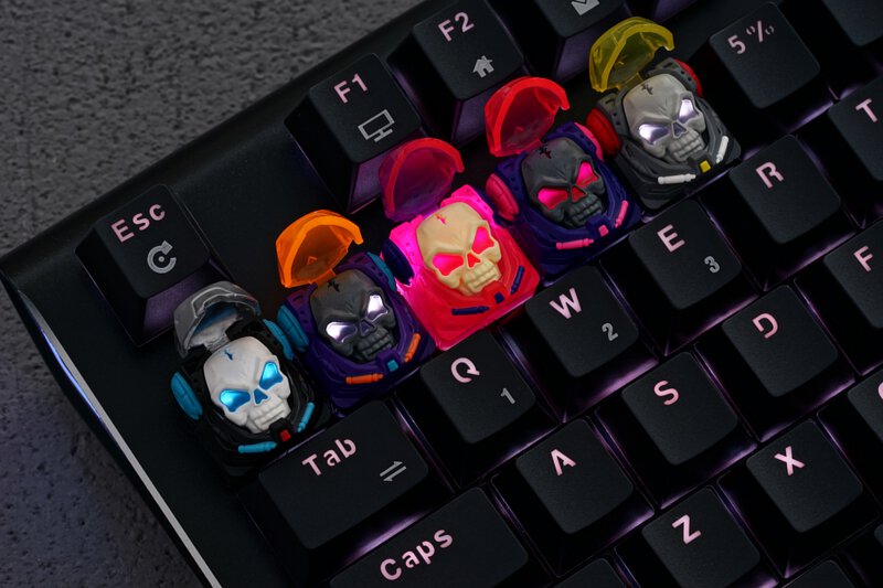 Artisan HKP brand keycap - skull with glowing eyes keycap 