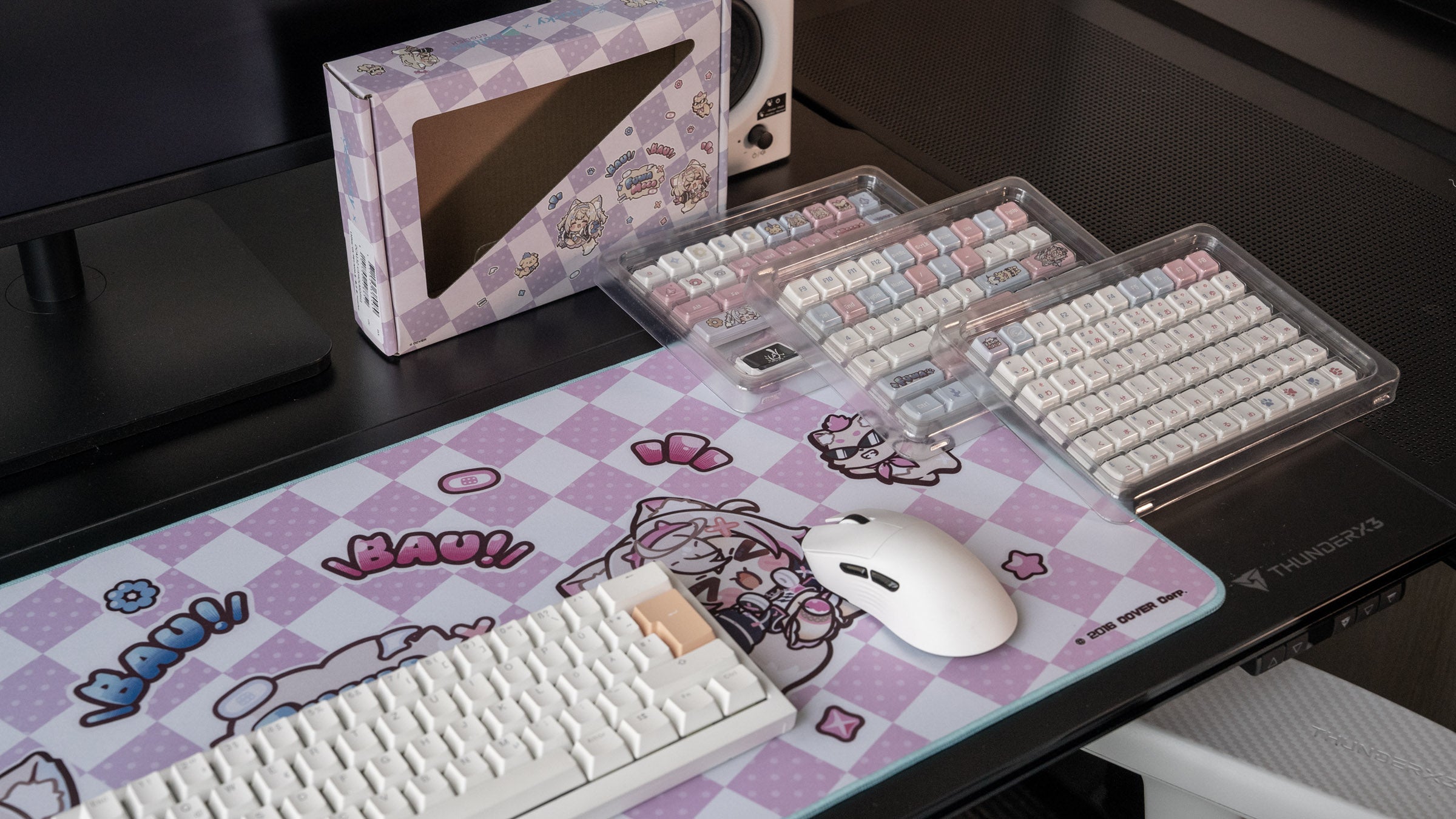 Ducky x hololive En Fuwamoco Limited Edition Keycap and Desk Mat